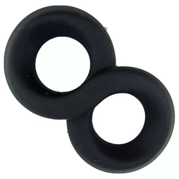 Pulselock Taur - inel dublu pentru penis și testicule (negru) - 20 mm
