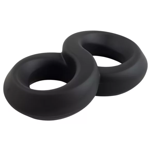 Pulselock Taur - inel dublu pentru penis și testicule (negru) - 20 mm