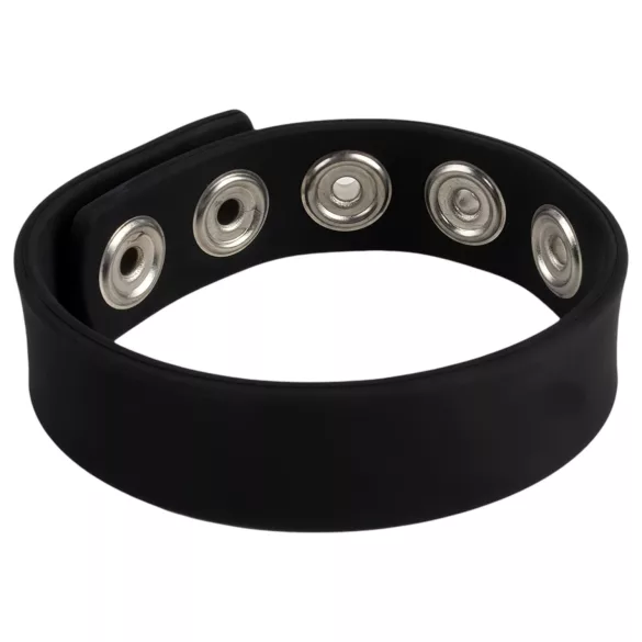 Pulselock Forge - inel pentru penis din silicon reglabil, cu capsă (negru) - 228 mm