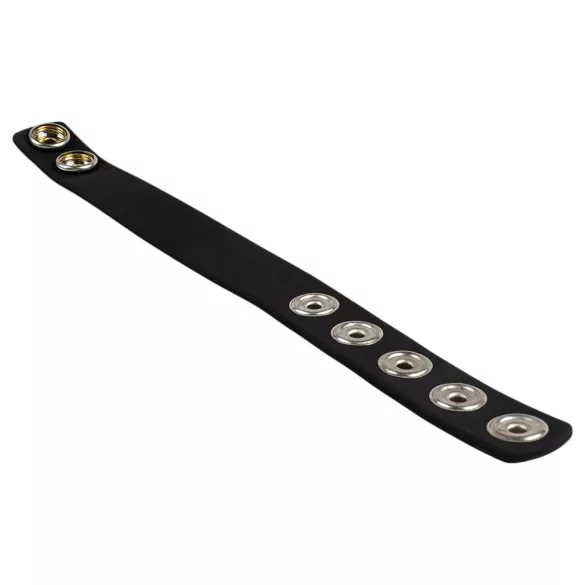 Pulselock Forge - inel pentru penis din silicon reglabil, cu capsă (negru) - 228 mm