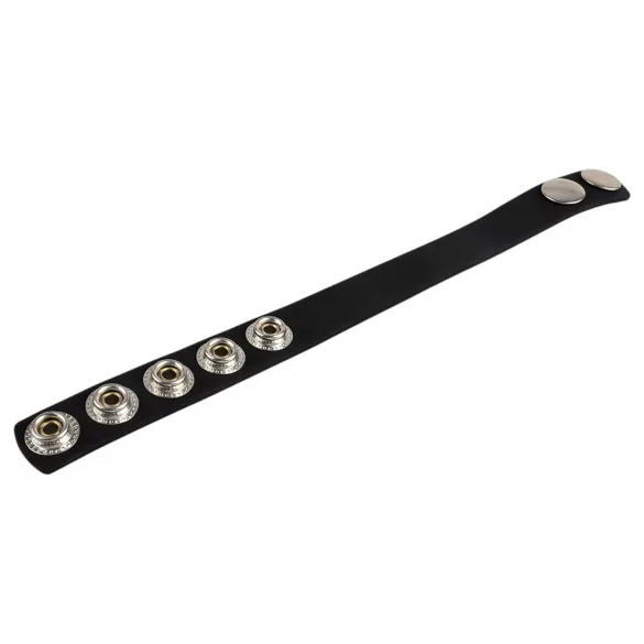 Pulselock Forge - inel pentru penis din silicon reglabil, cu capsă (negru) - 228 mm