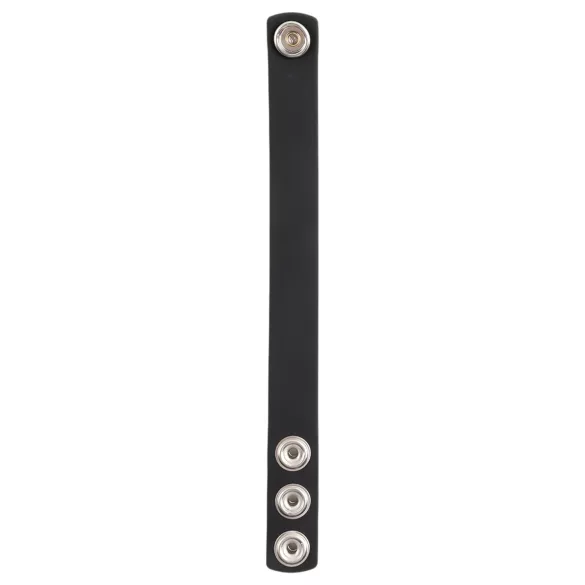 Pulselock Forge - inel penian reglabil din silicon cu capse (negru) - 200 mm
