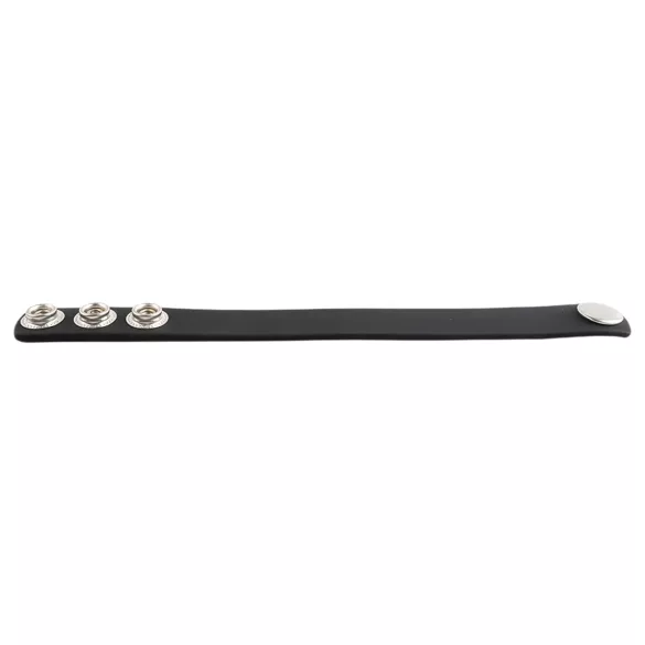 Pulselock Forge - inel penian reglabil din silicon cu capse (negru) - 200 mm