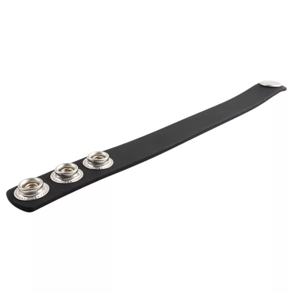Pulselock Forge - inel penian reglabil din silicon cu capse (negru) - 200 mm