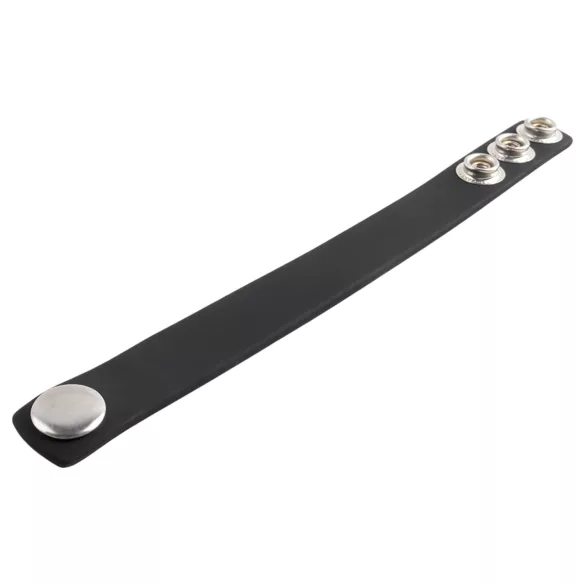 Pulselock Forge - inel penian reglabil din silicon cu capse (negru) - 200 mm