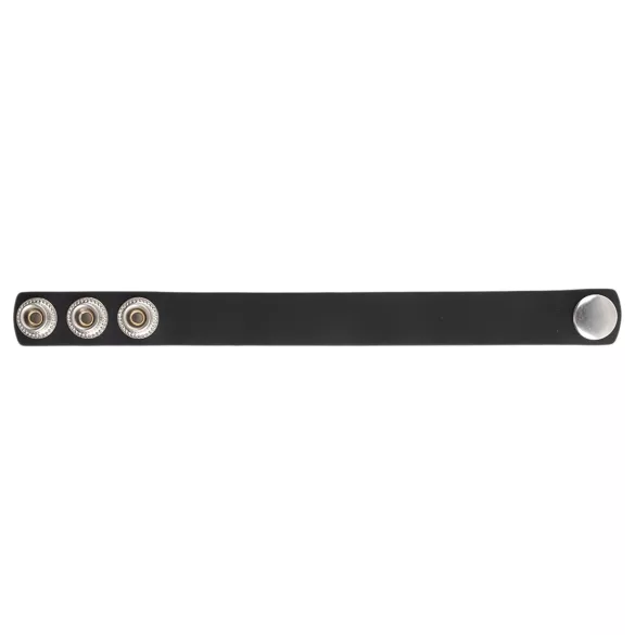 Pulselock Forge - inel penian reglabil din silicon cu capse (negru) - 200 mm
