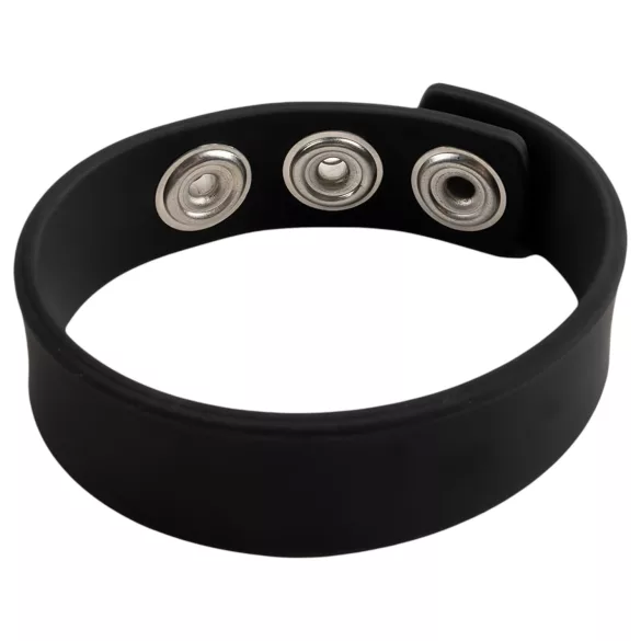 Pulselock Forge - inel penian reglabil din silicon cu capse (negru) - 200 mm