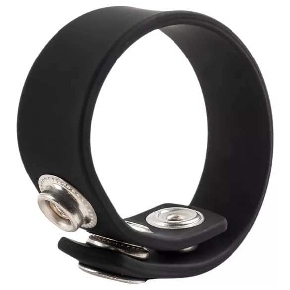 Pulselock Forge - inel penian reglabil din silicon cu capse (negru) - 200 mm