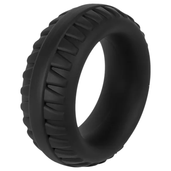 Pulselock Forge - inel penian din silicon cu model de anvelopă (negru) - 35 mm