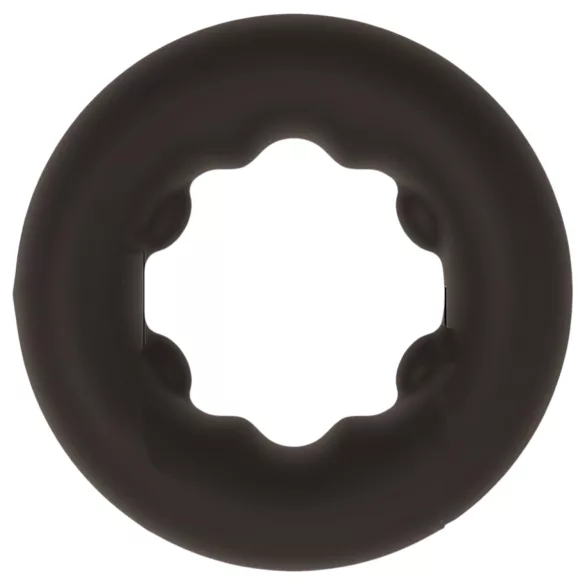 Pulselock Cocktura - inel pentru penis din silicon cu buline (negru) - 27 mm