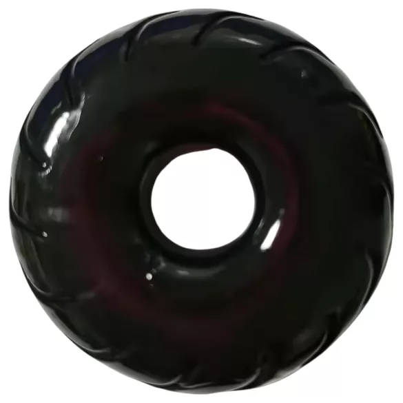 Pulselock Forge - inel pentru penis din TPE cu model de roată (negru) - 19 mm