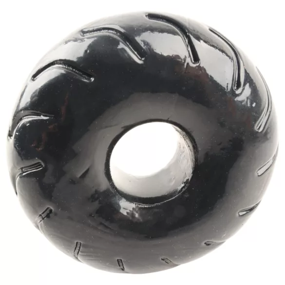 Pulselock Forge - inel pentru penis din TPE cu model de roată (negru) - 19 mm