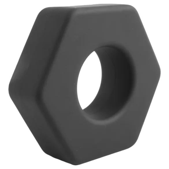Pulselock Forge - inel penian din silicon în formă de piuliță (negru) - 22 mm