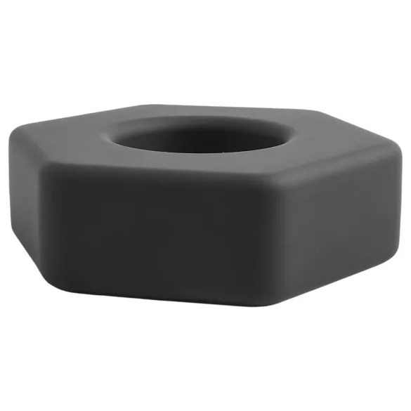 Pulselock Forge - inel penian din silicon în formă de piuliță (negru) - 22 mm