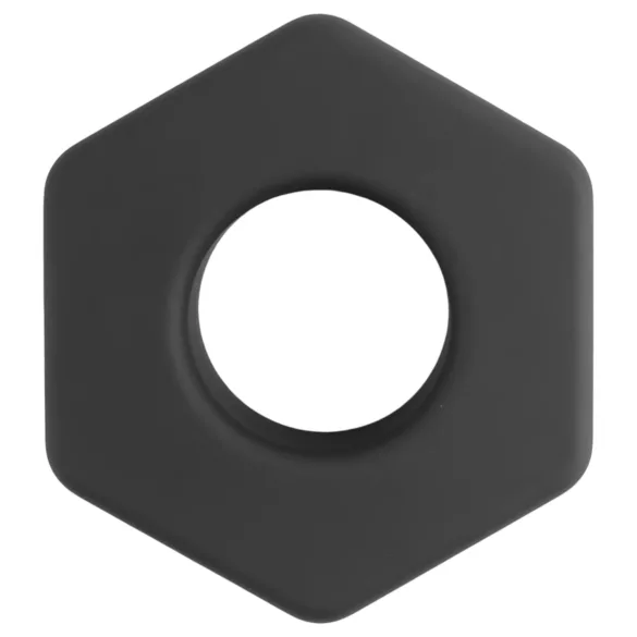 Pulselock Forge - inel penian din silicon în formă de piuliță (negru) - 22 mm