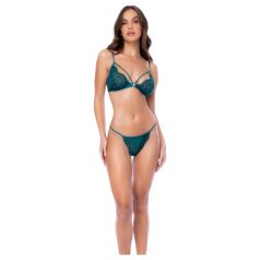   Mapalé - set verde cu sutien și chiloți cu curele și imprimeu floral