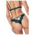 Mapalé - set verde cu sutien și chiloți cu curele și imprimeu floral - L/XL