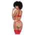 Mapalé - Set sutien decupat din 3 piese (roșu-natural) - (S/M)