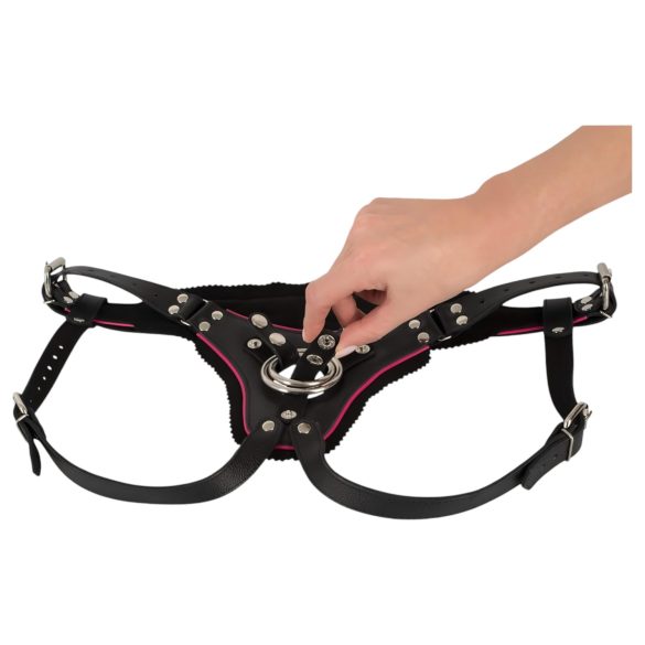 ZADO - hamuri piele ajustabil pentru jucării sexuale - negru - S-L