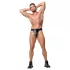 ZADO - jockstrap din piele neagră tip centură de castitate cu 2 lacăte (S-2XL)