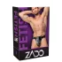 ZADO - jockstrap din piele neagră tip centură de castitate cu 2 lacăte (S-2XL)