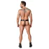 ZADO - jockstrap din piele neagră tip centură de castitate cu 2 lacăte (S-2XL)