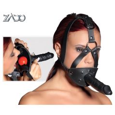 ZADO - strap-on din piele cu dildo - negru