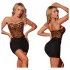 JSY 024 - set rochie sexy (animal print leopard-negru)