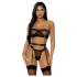 JSY 052 - set de lenjerie intimă erotică (negru)
