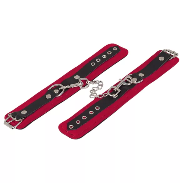 ZADO - cătușe de gleznă din piele (roșu)