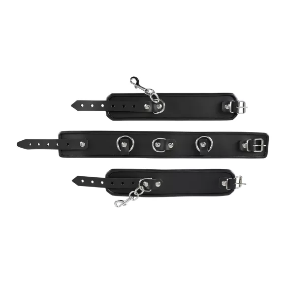 ZADO - colier din piele cu cătușe - negru