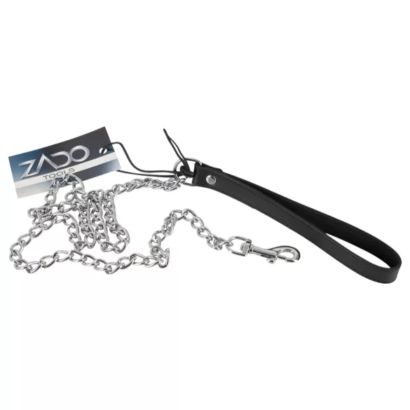 ZADO - lesă BDSM metalică pentru guler (argintie)