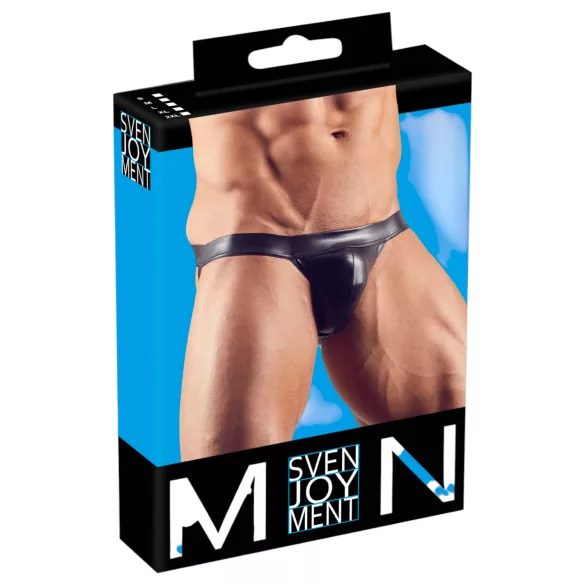 Svenjoyment - suspensoriu lucios pentru bărbați - negru - XXL
