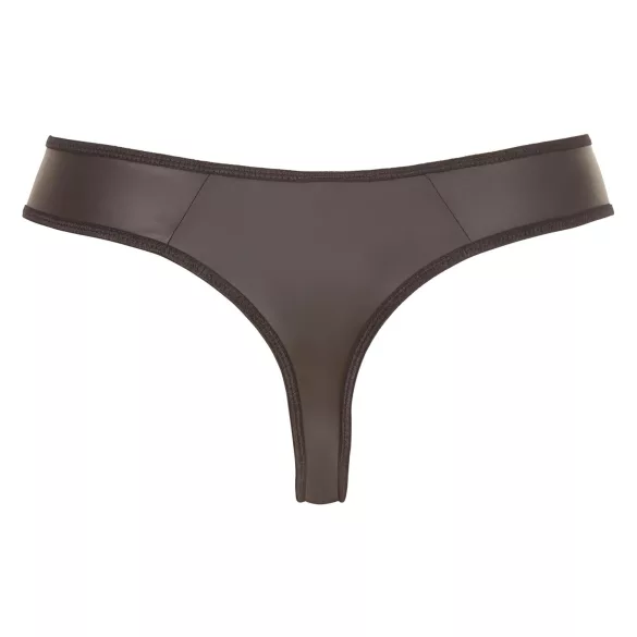 Svenjoyment - tanga bărbați lucioasă cu fermoar și strasuri - negru - L