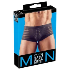 Boxer bărbați transparent cu dungi - negru