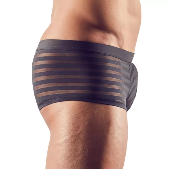 Boxer bărbați transparent cu dungi - negru