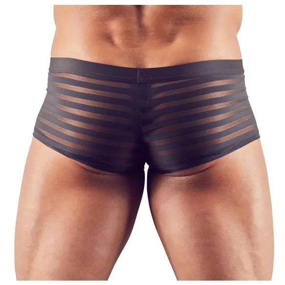 Boxer bărbați transparent cu dungi - negru - L