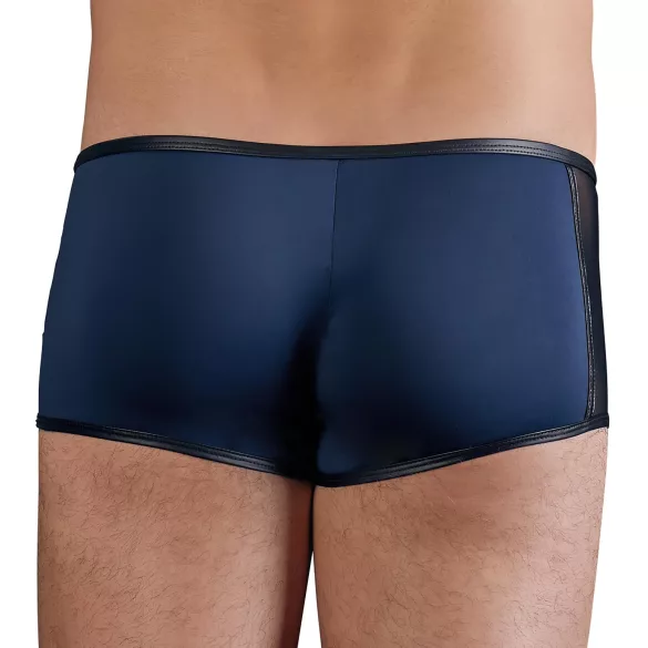 NEK - boxer bărbați - dantelă neagră cu șiret - inserții plasă - albastru - L