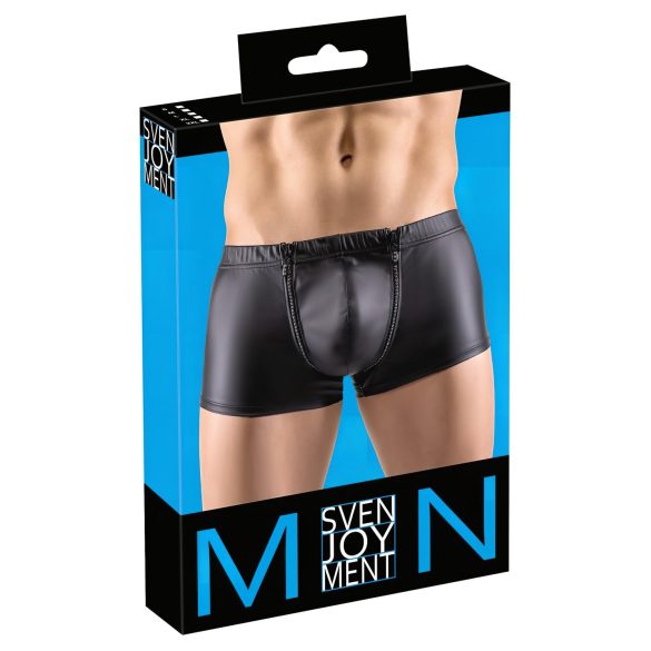 Svenjoyment - boxeri semimate cu fermoar și strasuri (negru) - M