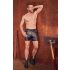 NEK - pantaloni scurți bărbătești cu cataramă metalică, model lung (negru) - M