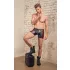 NEK - boxer bărbați cu fermoar - inserții roșii - negru - L