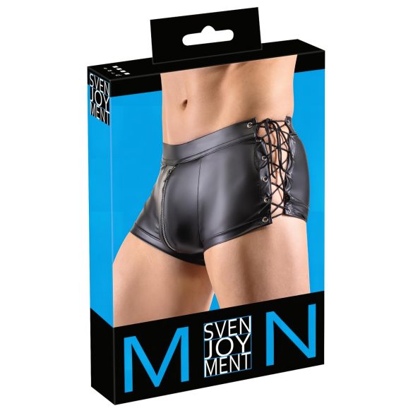 Svenjoyment - boxer bărbați șnur lateral - aspect mat - negru - L