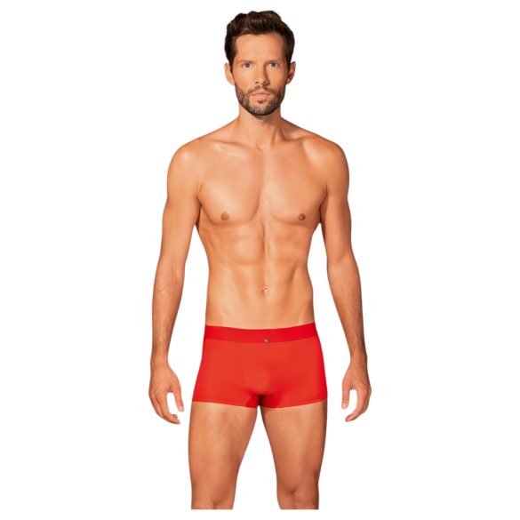 Boxeri Obsessive roșii, transparenți pe lateral - L/XL