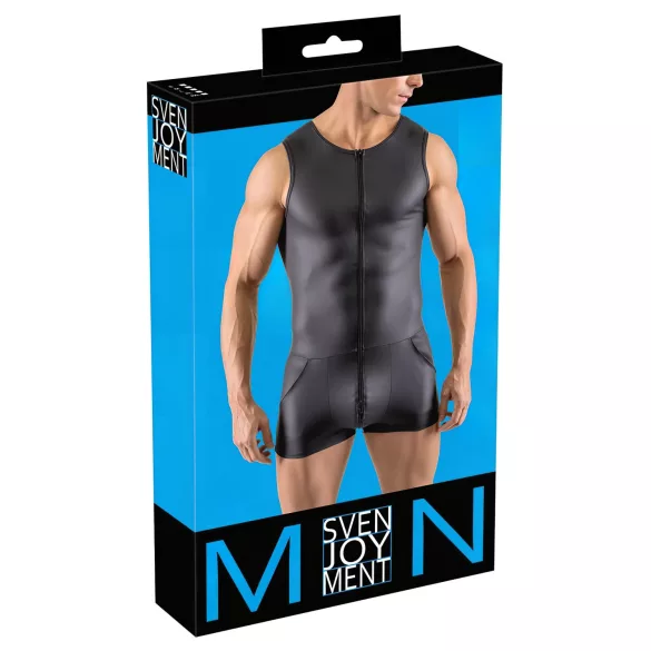 Svenjoyment - salopetă bărbătească fără mâneci scurtă (negru) - L
