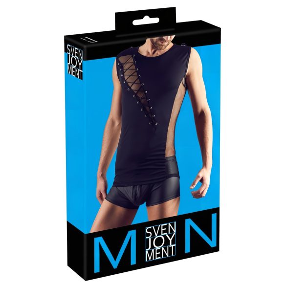 Svenjoyment - maiou bărbați cu șireturi (negru) - M