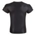 NEK - bluză bărbătească neagră cu efect mat, mânecă scurtă - 2XL