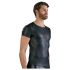 NEK - bluză bărbătească neagră cu efect mat, mânecă scurtă - 2XL