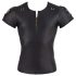 NEK - bluză bărbătească neagră cu efect mat, mânecă scurtă - 2XL