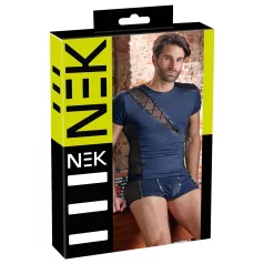   NEK - bluză bărbați - plasă cu șnur decorativ - negru/albastru