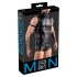 Svenjoyment - Top bărbătesc fără mâneci negru cu ham pentru piept